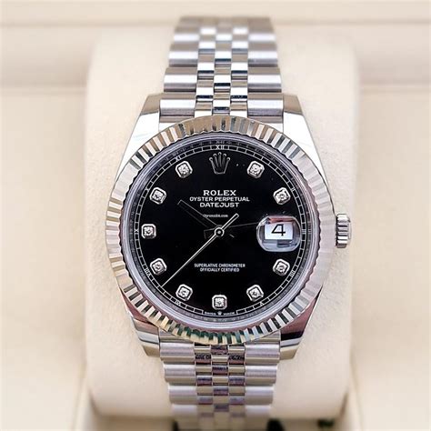 rolex datejust 41 black dial jubilee diamond|rolex datejust 41 reference.